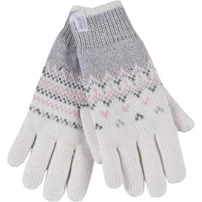 Heat Holders - Womens Nordic Fleece Lined Thermal Gloves - Cream - Size Medium Heat Holders - Womens Nordic Fleece Lined Thermal Gloves - Cream - Size Medium