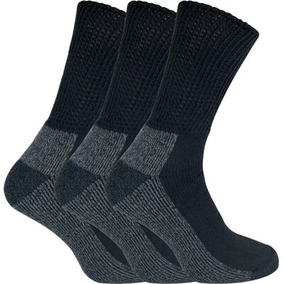 IOMI 3 Paires Chaussettes de Travail Diabétiques pour Hommes - Noir - Taille UK 6-11 - Publicité IOMI 3 Paires Chaussettes de Travail Diabétiques pour Hommes - Noir - Taille UK 6-11 - Publicité