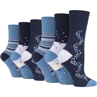 Gentle Grip Damessokken - 6 Paar - Marine Katoen - Maat UK 4-8 Gentle Grip Damessokken - 6 Paar - Marine Katoen - Maat UK 4-8