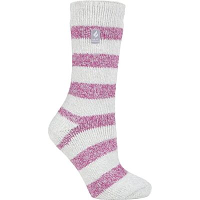 Heat Holders Damen Hellgraue / Beere Thermosocken - Winter Heat Holders Damen Hellgraue / Beere Thermosocken - Winter