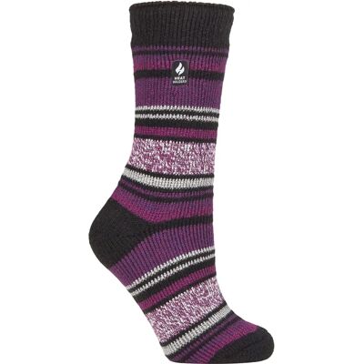 Heat Holders Ladies Thermal Socks - Purple / Black - Winter Heat Holders Ladies Thermal Socks - Purple / Black - Winter