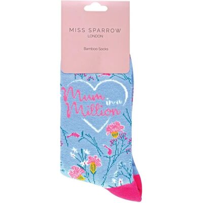 Miss Sparrow Mum Socks Floral Patterned Bamboo Socks Gift for Mothers Day - Women 4-7 Miss Sparrow Mum Socks Floral Patterned Bamboo Socks Gift for Mothers Day - Women 4-7