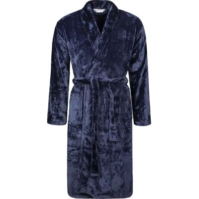 Heat Holders Navy Mens Dressing Gown - Thermal Comfort Heat Holders Navy Mens Dressing Gown - Thermal Comfort