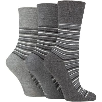 Gentle Grip 6 Pairs Charcoal/Grey Cotton Socks - Ladies Gentle Grip 6 Pairs Charcoal/Grey Cotton Socks - Ladies