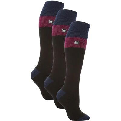 Heat Holders - 3 Paar Thermische Kniehoge Skisokken voor Dames - Zwart / Fuchsia Heat Holders - 3 Paar Thermische Kniehoge Skisokken voor Dames - Zwart / Fuchsia