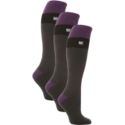 Heat Holders - Thermische skisokken - 3 stuks - Dames - Antraciet/Paarse - UK 37-42 Heat Holders - Thermische skisokken - 3 stuks - Dames - Antraciet/Paarse - UK 37-42