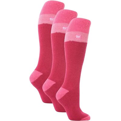Heat Holders - 3 Pack Ladies Thermal Knee High Ski Socks - Raspberry / Light Pink - Ski Socks Heat Holders - 3 Pack Ladies Thermal Knee High Ski Socks - Raspberry / Light Pink - Ski Socks