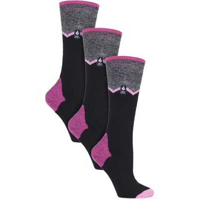 Heat Holders Ultra Lite Skisocken - Schwarz/Rosa Zickzack - Skisocken Heat Holders Ultra Lite Skisocken - Schwarz/Rosa Zickzack - Skisocken