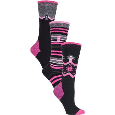 Heat Holders Ultra Lite Ski Socks - 3 Pack Blue/White, Pink/Black Heat Holders Ultra Lite Ski Socks - 3 Pack Blue/White, Pink/Black
