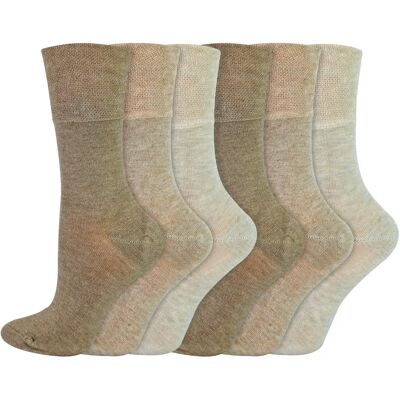 Iomi 6-Pack Damessokken van Bamboe voor Diabetici - Beige - Sokken Iomi 6-Pack Damessokken van Bamboe voor Diabetici - Beige - Sokken