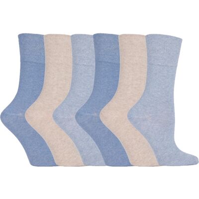 Gentle Grip Damen - 6 Paar Blaue Baumwollsocken - UK 4-8 - Socken Gentle Grip Damen - 6 Paar Blaue Baumwollsocken - UK 4-8 - Socken