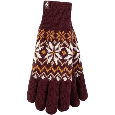 Heat Holders Dames Zachte Thermo Handschoenen - Wijn - Maat Medium/Large Heat Holders Dames Zachte Thermo Handschoenen - Wijn - Maat Medium/Large