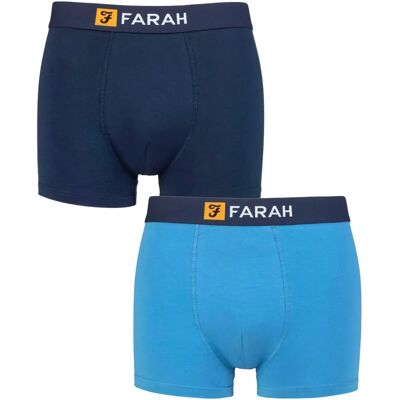 Farah Mens Cotton Fitted Trunks - Dark navy / blue - Boxer Shorts Farah Mens Cotton Fitted Trunks - Dark navy / blue - Boxer Shorts