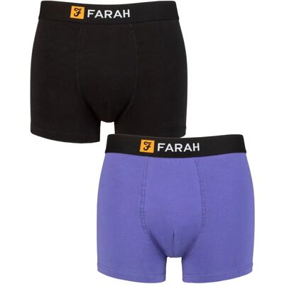 Farah Mens 2 Pack Cotton Classic Fitted Trunks - Boxer Shorts Farah Mens 2 Pack Cotton Classic Fitted Trunks - Boxer Shorts