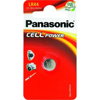 Panasonic LR44 Batterie - Kleine alkalische 1,5V - Packung mit 12 Panasonic LR44 Batterie - Kleine alkalische 1,5V - Packung mit 12