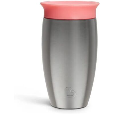 Bicchiere in acciaio inossidabile Miracle 360° di Munchkin - 296ml - Rosa Bicchiere in acciaio inossidabile Miracle 360° di Munchkin - 296ml - Rosa