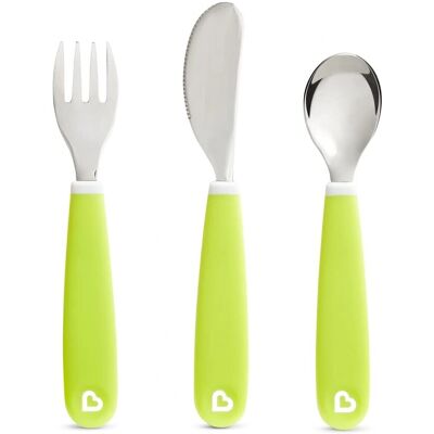 Set de Couverts pour Tout-Petits Vert Clair Munchkin Set de Couverts pour Tout-Petits Vert Clair Munchkin