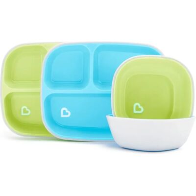 Munchkin Splash Toddler Divided Plate and Bowl Dining Set - Blue/Green Munchkin Splash Toddler Divided Plate and Bowl Dining Set - Blue/Green