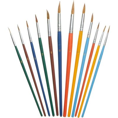 Ensemble de Pinceaux d'Artiste Rodo - 12 Pièces - Type Traditionnel Ensemble de Pinceaux d'Artiste Rodo - 12 Pièces - Type Traditionnel