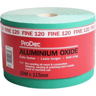 ProDec Grön aluminiumoxid sandpapprulle - Fint korn - Passar till elektriska verktyg ProDec Grön aluminiumoxid sandpapprulle - Fint korn - Passar till elektriska verktyg