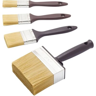 Conjunto de Pincéis Rodo - 4 Peças - Cuidados com a Madeira - Manetes Ergonômicas Conjunto de Pincéis Rodo - 4 Peças - Cuidados com a Madeira - Manetes Ergonômicas