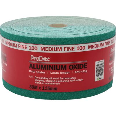ProDec Grönt aluminiumoxid sandpapperrulle - 115mm bredd ProDec Grönt aluminiumoxid sandpapperrulle - 115mm bredd