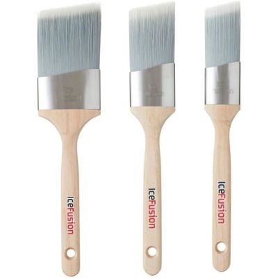 Prodec Ice Fusion Angled Oval Synthetic 3 Brush Set - 1, 2, 3 inches Prodec Ice Fusion Angled Oval Synthetic 3 Brush Set - 1, 2, 3 inches