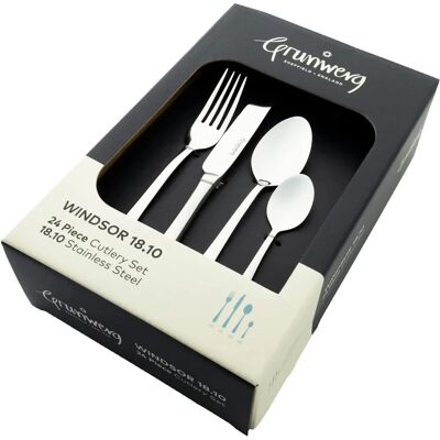 Grunwerg Windsor 24-Piece Silver Cutlery Set Grunwerg Windsor 24-Piece Silver Cutlery Set