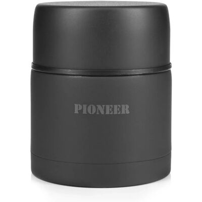 Grunwerg Pioneer Vakuum 0,5 Liter Edelstahl Schwarze Suppenflasche - Suppenflasche Grunwerg Pioneer Vakuum 0,5 Liter Edelstahl Schwarze Suppenflasche - Suppenflasche