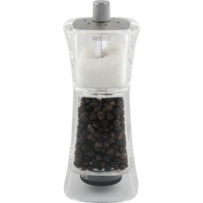 Grunwerg 9174M Gmill Acrylic Combination Salt & Pepper Mill - Salt & Pepper Grinder, Adjustable Ceramic, 13cm Grunwerg 9174M Gmill Acrylic Combination Salt & Pepper Mill - Salt & Pepper Grinder, Adjustable Ceramic, 13cm