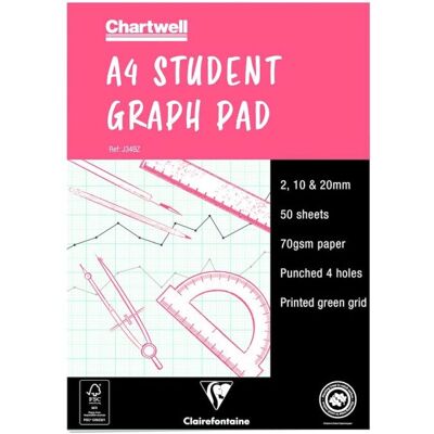 Clairefontaine Art Paper J34BZ - 50 Sheets, A4, 70gsm, 2/10/20mm Grid Clairefontaine Art Paper J34BZ - 50 Sheets, A4, 70gsm, 2/10/20mm Grid
