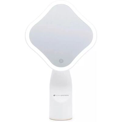 Miroir de Maquillage Rectangulaire Blanc Rio - LED, Rotation 360°, Dimmable - Publicité Miroir de Maquillage Rectangulaire Blanc Rio - LED, Rotation 360°, Dimmable - Publicité