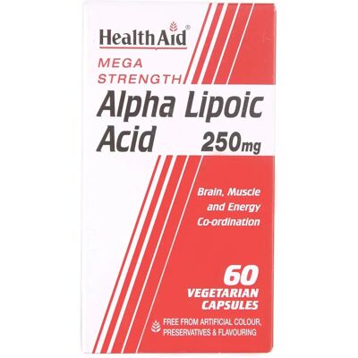Healthaid Alpha-Liponsäure 250mg Vegicaps (60 Stück) Healthaid Alpha-Liponsäure 250mg Vegicaps (60 Stück)