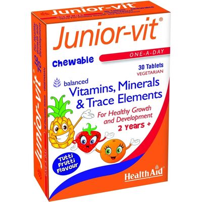HealthAid Junior-vit - Kautabletten - 30 Tabletten - Vitamine für Kinder HealthAid Junior-vit - Kautabletten - 30 Tabletten - Vitamine für Kinder