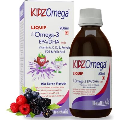 Health Aid Kidz Omega Liquid - Vitamins & Omega-3 for Kids Health Aid Kidz Omega Liquid - Vitamins & Omega-3 for Kids