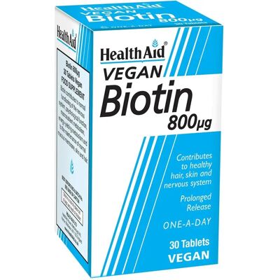 HealthAid Biotin 800μg - Unterstützt Haare & Energie HealthAid Biotin 800μg - Unterstützt Haare & Energie