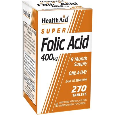 Health Aid Folic Acid 400ug - 270 Tablets Health Aid Folic Acid 400ug - 270 Tablets