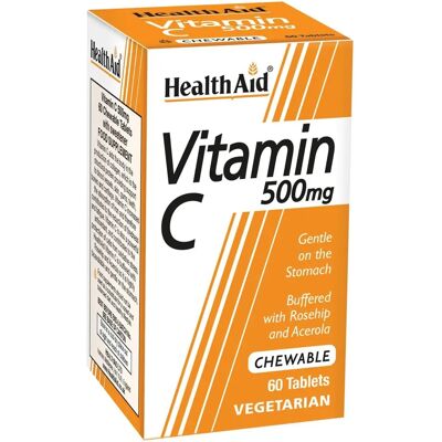 HealthAid Βιταμίνη C 500mg - Γεύση πορτοκάλι - 60 δισκία HealthAid Βιταμίνη C 500mg - Γεύση πορτοκάλι - 60 δισκία