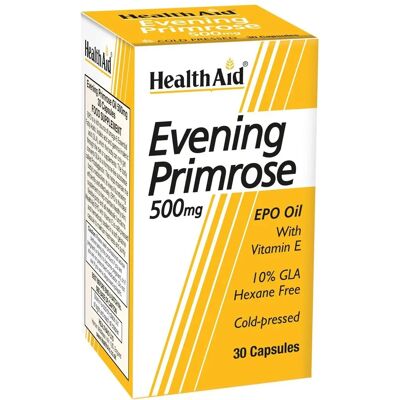 HealthAid Brand Evening Primrose Oil 500mg Vitamin E Capsules - Supplement HealthAid Brand Evening Primrose Oil 500mg Vitamin E Capsules - Supplement