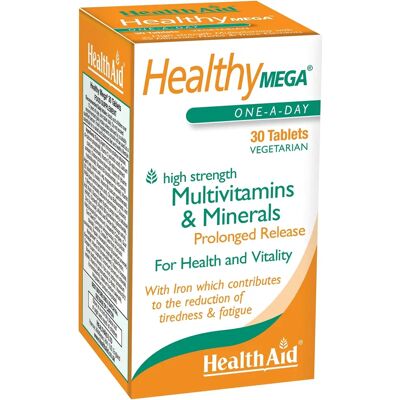 Health Aid Healthy Mega Vitamin & Mineralen - Verzögerte Freisetzung - 30 Tabletten Health Aid Healthy Mega Vitamin & Mineralen - Verzögerte Freisetzung - 30 Tabletten