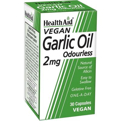 HealthAid Olio di Aglio Inodore 2mg Capsule - Integratore Alimentare HealthAid Olio di Aglio Inodore 2mg Capsule - Integratore Alimentare