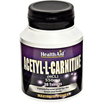 HealthAid Acetyl-L-Carnitine 550mg - 30 Tablets HealthAid Acetyl-L-Carnitine 550mg - 30 Tablets