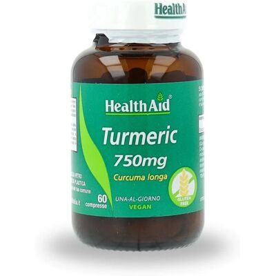 Health Aid Κουρκουμάς 750mg Δισκία - Αντιφλεγμονώδης, Φυσικός, 60 τεμάχια Health Aid Κουρκουμάς 750mg Δισκία - Αντιφλεγμονώδης, Φυσικός, 60 τεμάχια