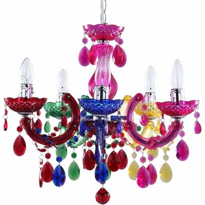 Litecraft - Marie Therese 5 Arm - Multi Colour - Chandelier Litecraft - Marie Therese 5 Arm - Multi Colour - Chandelier