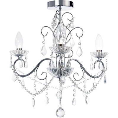 Litecraft Vara Chandelier - 3-arm - Polished Chrome - Chandelier Litecraft Vara Chandelier - 3-arm - Polished Chrome - Chandelier