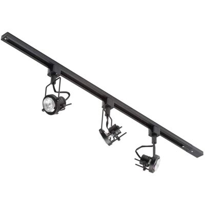 Litecraft - 1m Kitchen Track Light - Black - 3 Greenwich Fixture - Track light Litecraft - 1m Kitchen Track Light - Black - 3 Greenwich Fixture - Track light