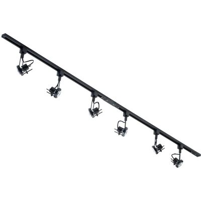 Litecraft - 2M Kitchen Track Light - Black - 6xGreenwich - Light Litecraft - 2M Kitchen Track Light - Black - 6xGreenwich - Light