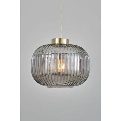 BHS Lighting Lyna Easy Fit Light Shade - art deco, smoked glass, satin brass - Light Shade BHS Lighting Lyna Easy Fit Light Shade - art deco, smoked glass, satin brass - Light Shade