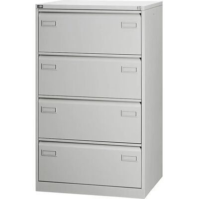 Archivador suspendido Light de Bisley - 2 filas, 4 cajones, DIN A4, gris claro Archivador suspendido Light de Bisley - 2 filas, 4 cajones, DIN A4, gris claro