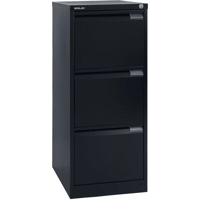 BISLEY Stahl-Hängeschrank - 3 Schubladen, Hellgrau, Modell DIN A4 BISLEY Stahl-Hängeschrank - 3 Schubladen, Hellgrau, Modell DIN A4